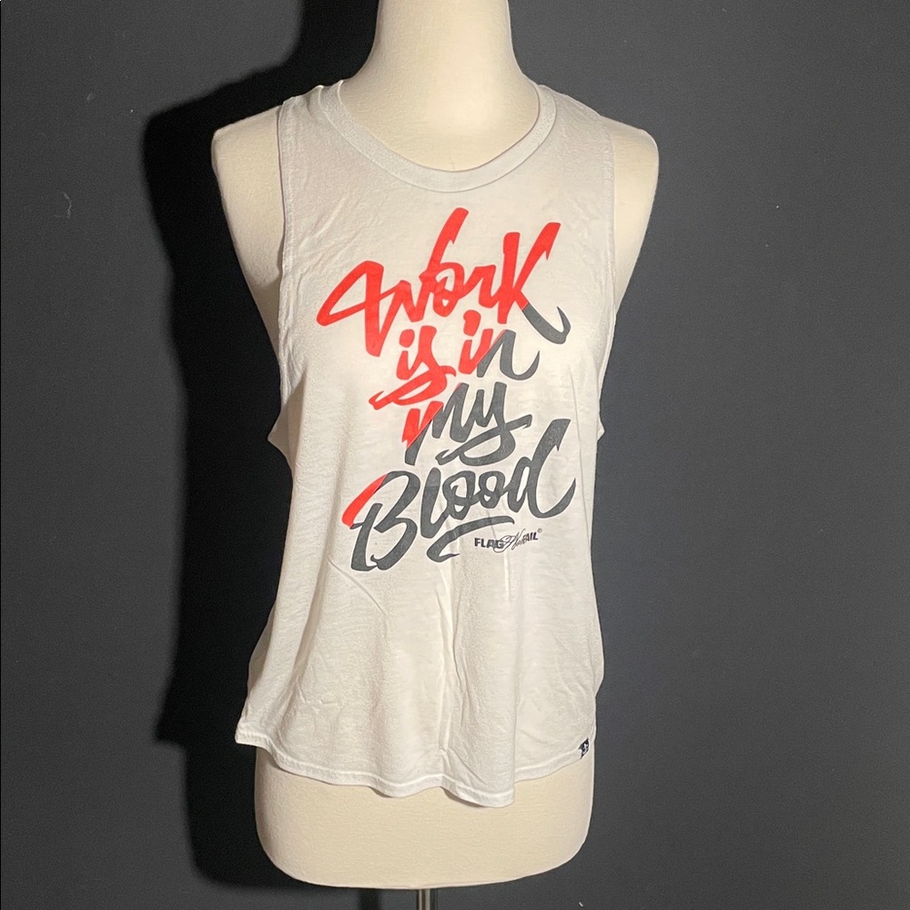 Flag Nor Fail White and Red Muscle Tee
